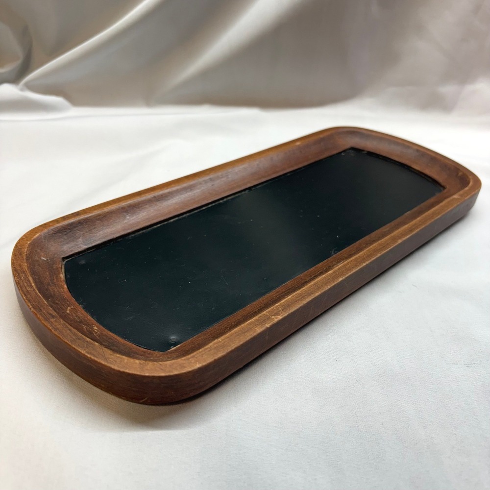 Unbranded Valet Trinket Tray Unisex Brown Good Wood Slate Catchall Mid Century